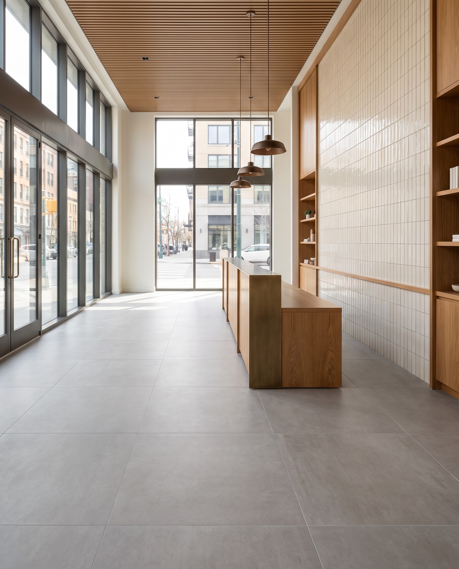 Commercial porcelain tile interior